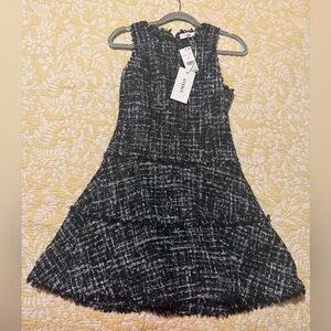 Likely Monochrome silver Tweed Mini Dress